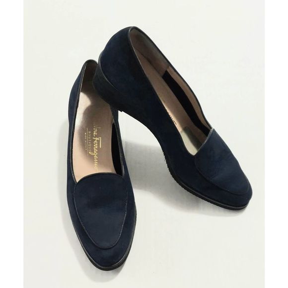 Salvatore Ferragamo shoes Loafers blue wedge - Picture 2 of 12